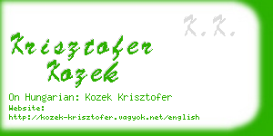 krisztofer kozek business card